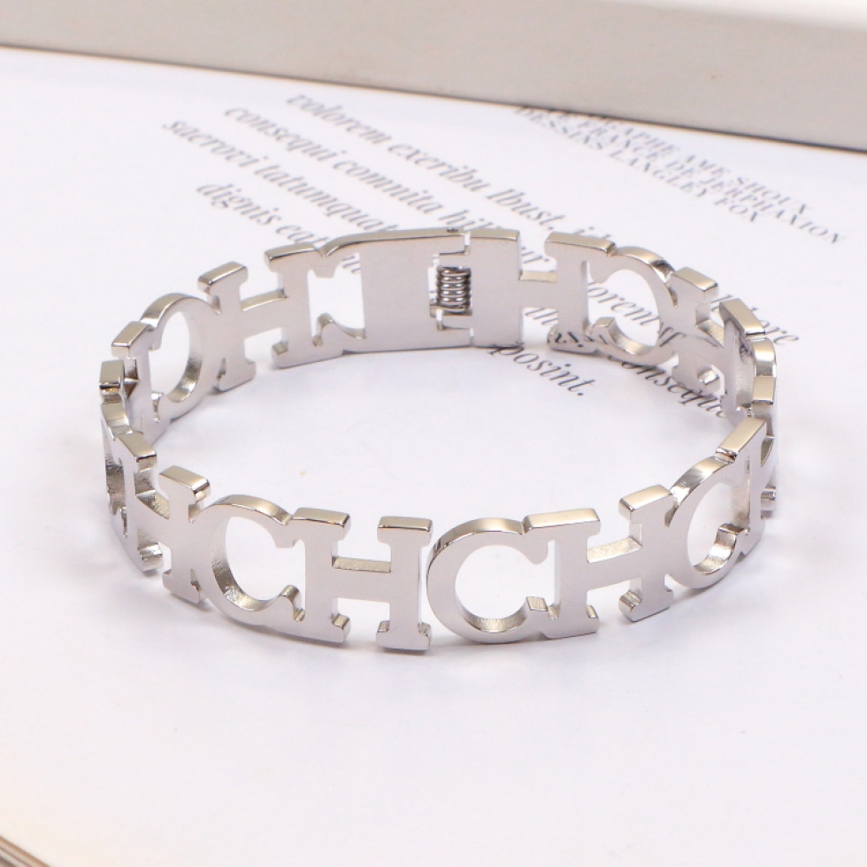 Replica Chanel interlocking C and H wide bracelet
