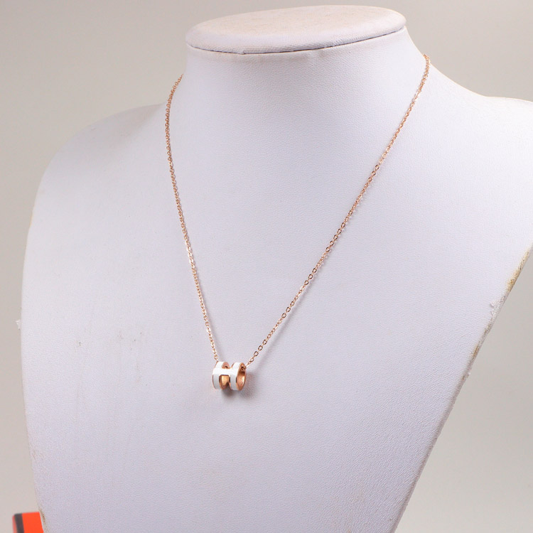 Replica Hermes H Letter 3D Hollow Necklace