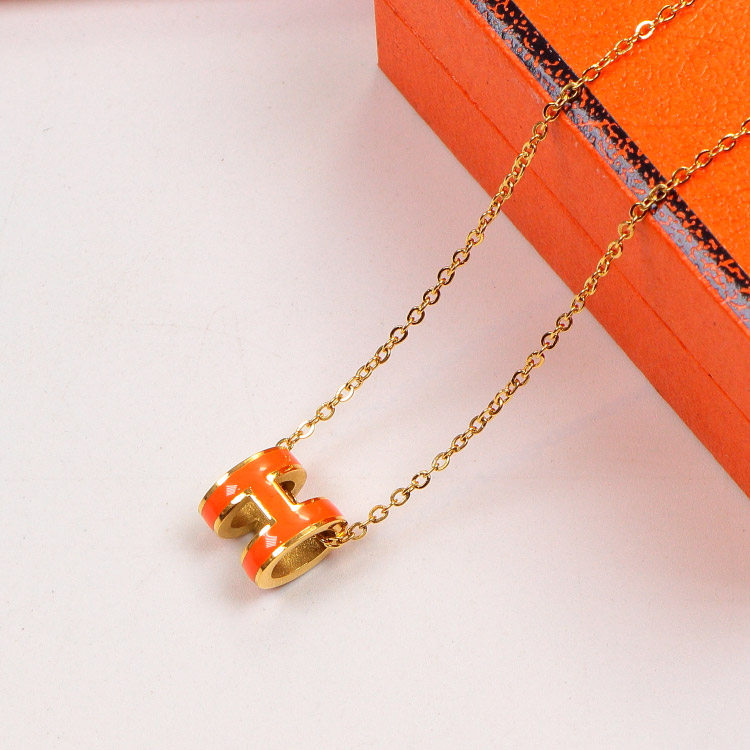 Replica Hermes H Letter 3D Hollow Necklace