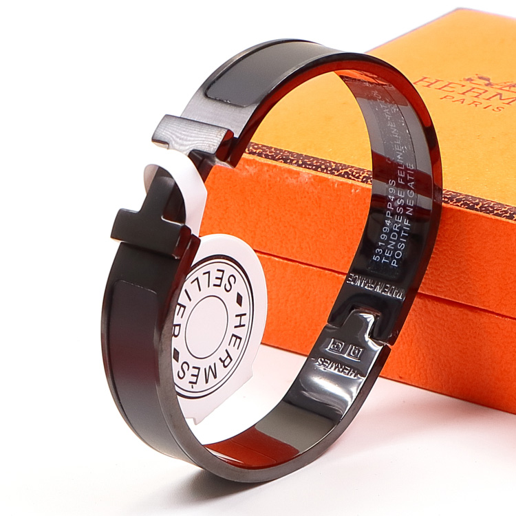 Replica Hermes new black samurai frosted H bracelet