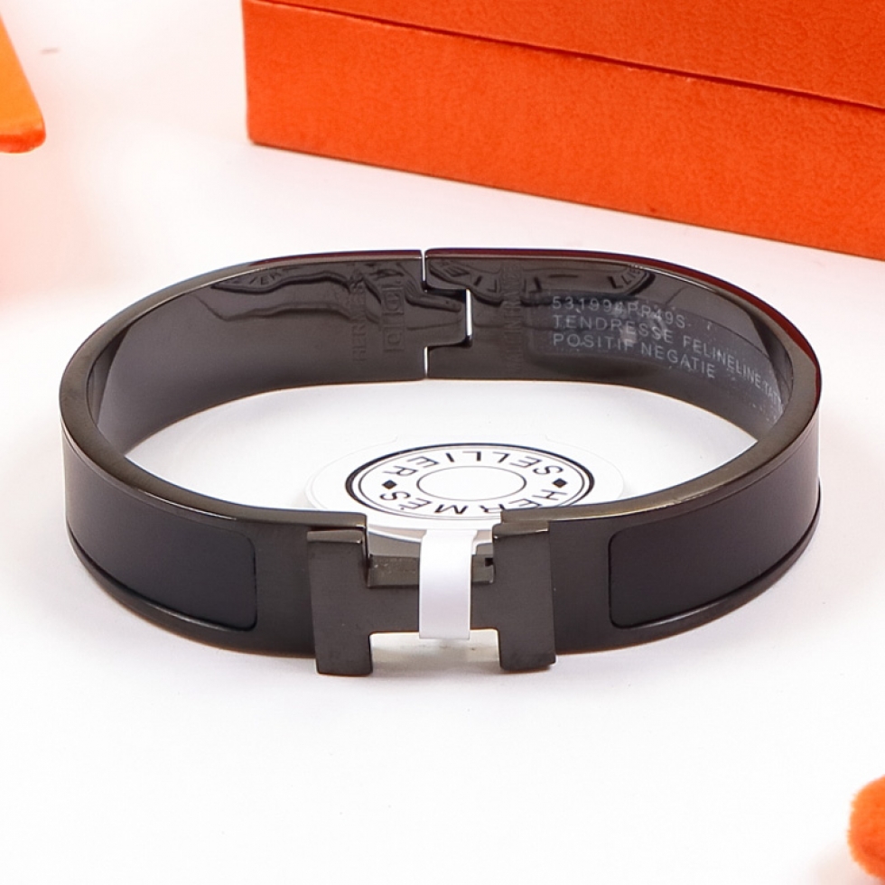 Replica Hermes new black samurai frosted H bracelet
