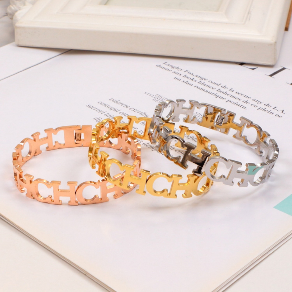 Replica Chanel interlocking C and H wide bracelet