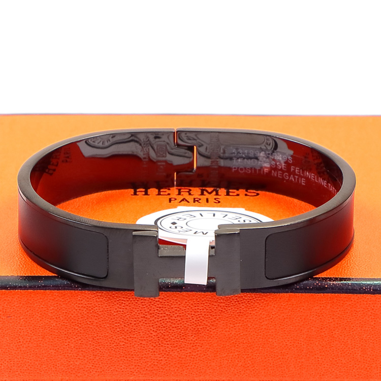 Replica Hermes new black samurai frosted H bracelet