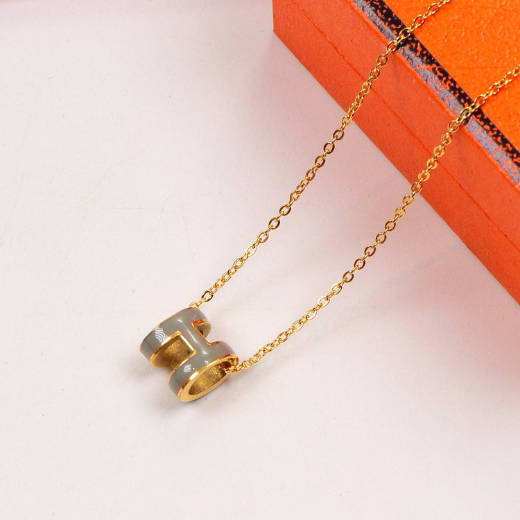 Replica Hermes H Letter 3D Hollow Necklace