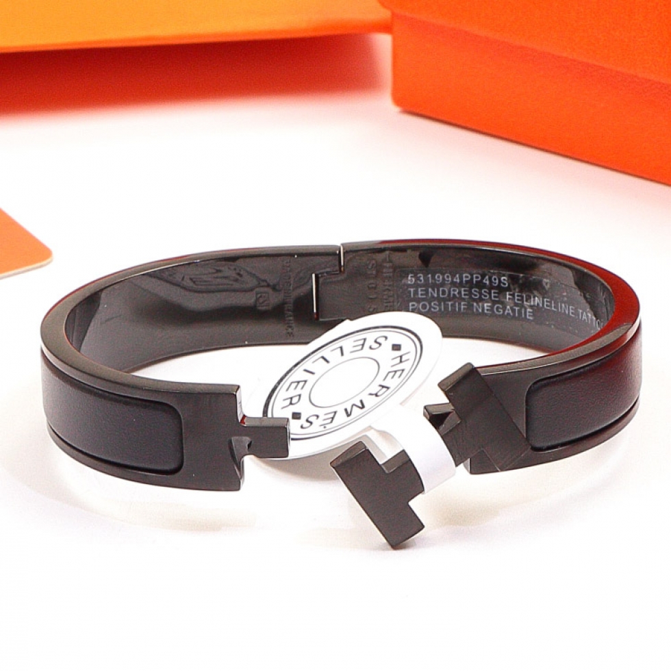 Replica Hermes new black samurai frosted H bracelet