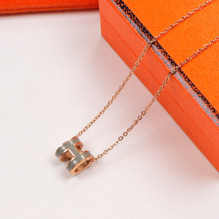 Replica Hermes H Letter 3D Hollow Necklace