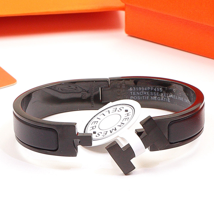 Replica Hermes new black samurai frosted H bracelet