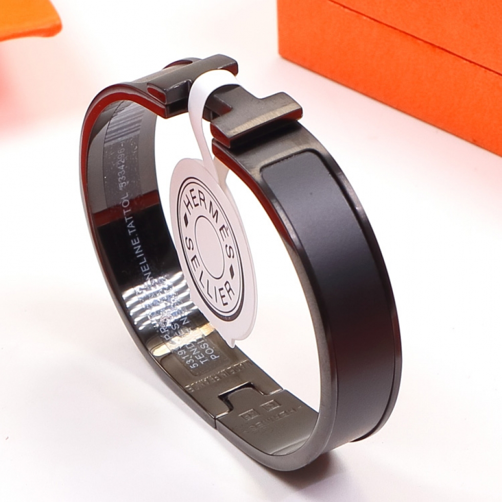 Replica Hermes new black samurai frosted H bracelet