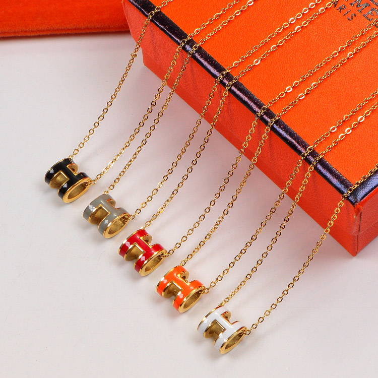Replica Hermes H Letter 3D Hollow Necklace