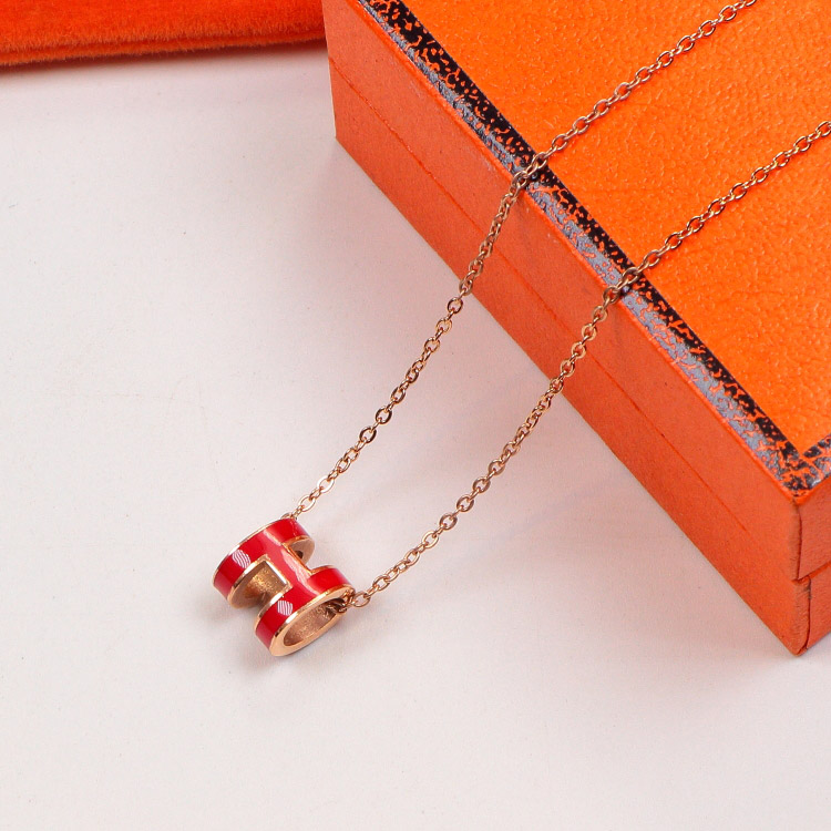 Replica Hermes H Letter 3D Hollow Necklace