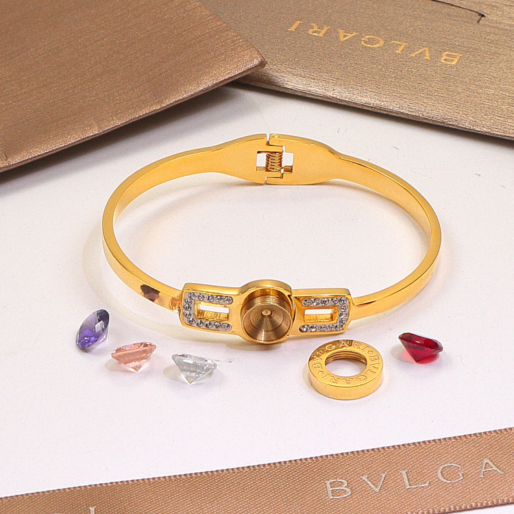 Replica Bvlgari interchangeable colored diamond circle bracelet