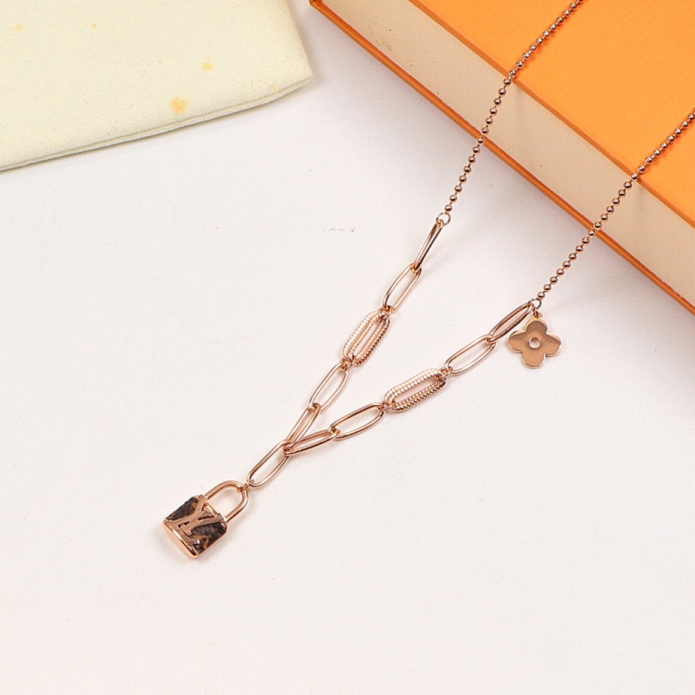 Replica LY Lock Pendant Necklace