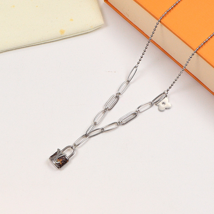 Replica LY Lock Pendant Necklace