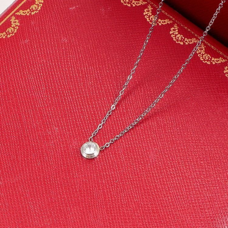 Replica Cartier single diamond short necklace