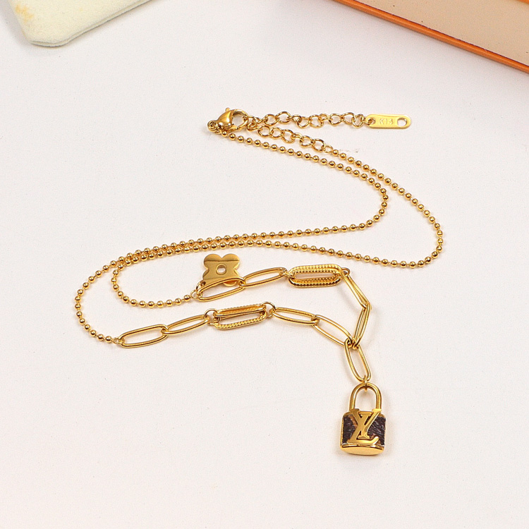Replica LY Lock Pendant Necklace