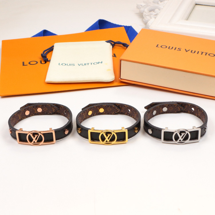 Replica LV leather hollow letter strap