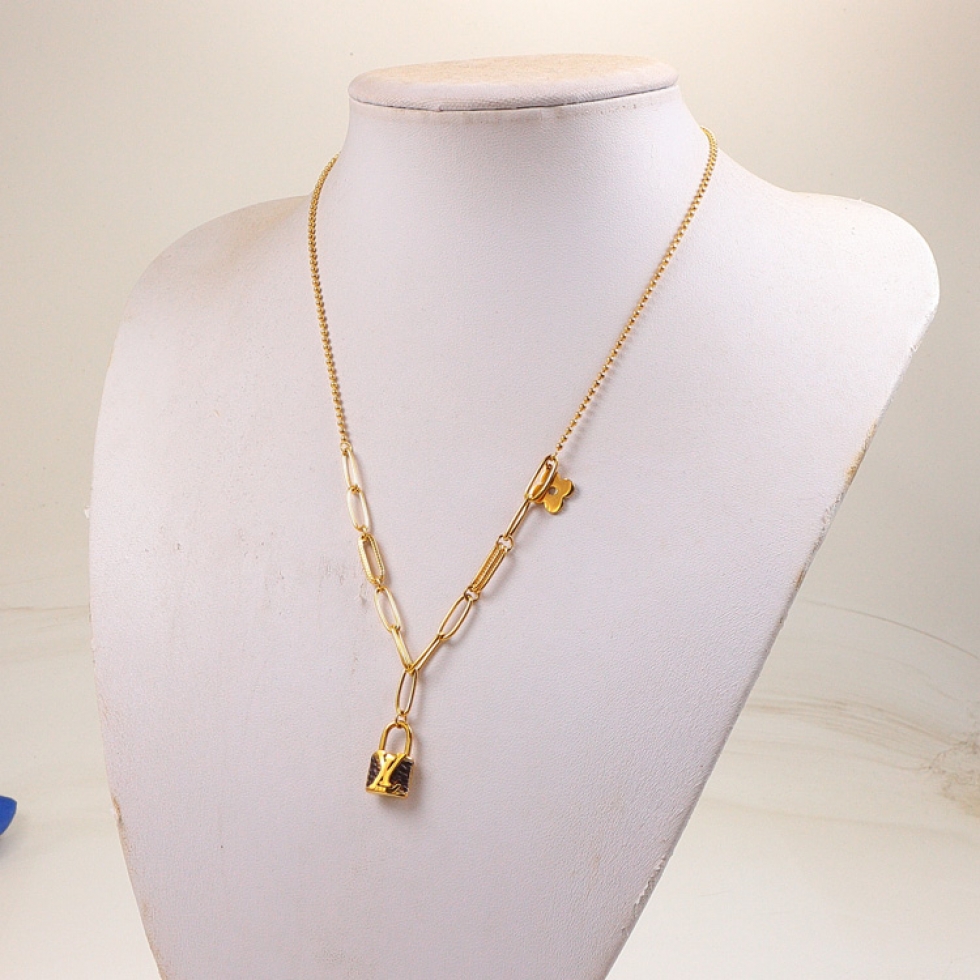 Replica LY Lock Pendant Necklace