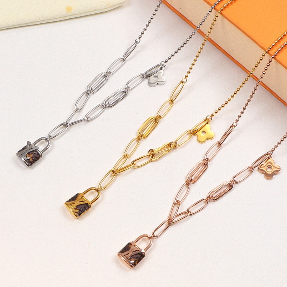 Replica LY Lock Pendant Necklace