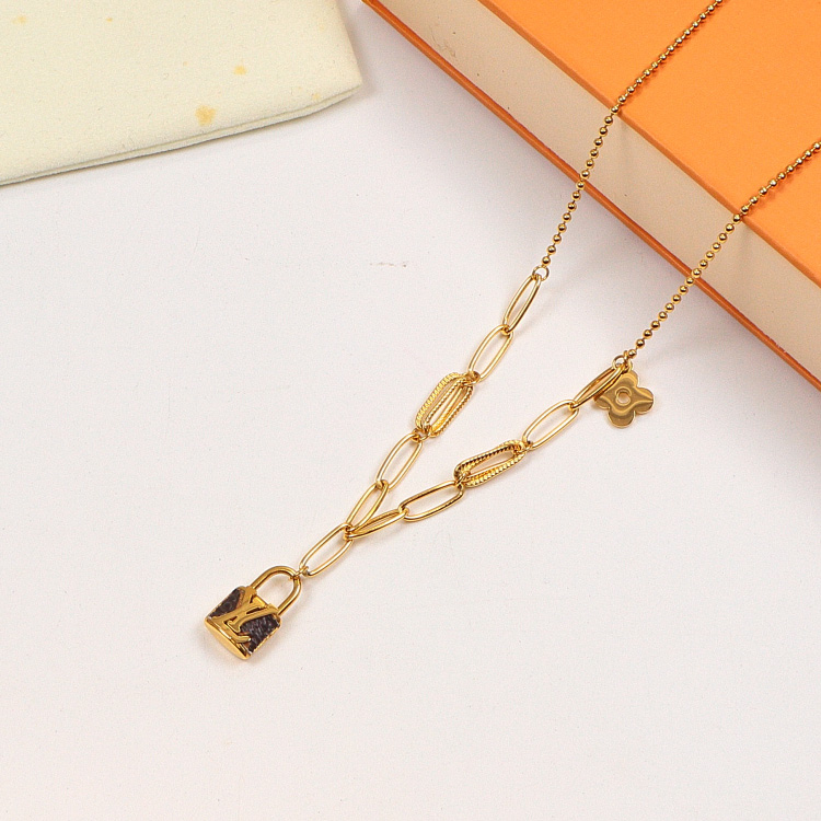 Replica LY Lock Pendant Necklace