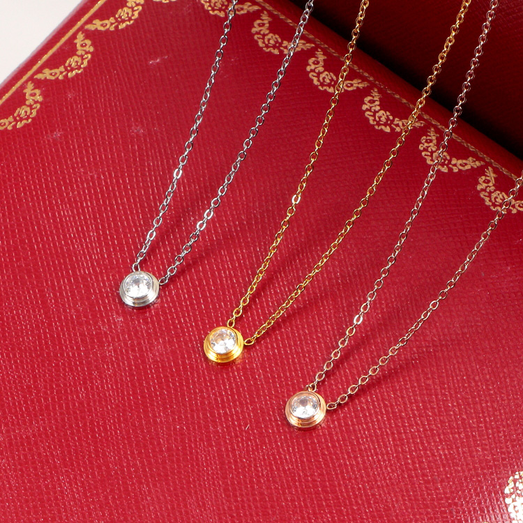 Replica Cartier single diamond short necklace
