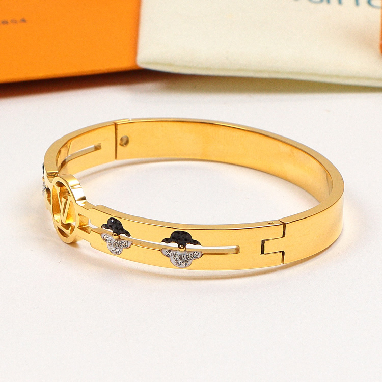 Replica LV diamond-inlaid hollow bracelet