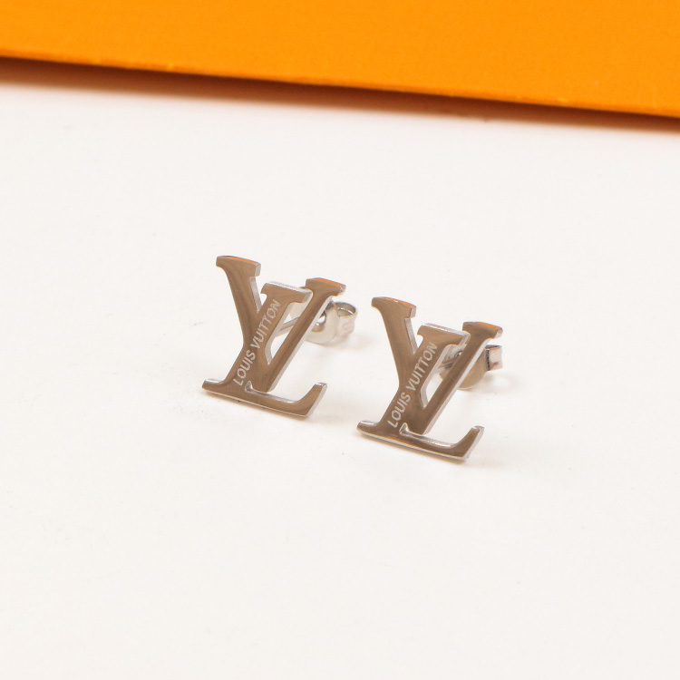 Replica LV three-dimensional letter earrings