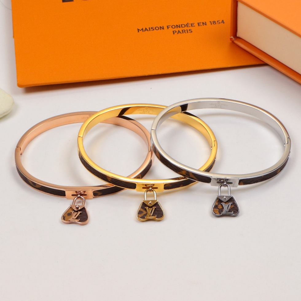 Replica LV bag pendant leather bracelet