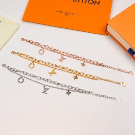 Replica LV double-layer pendant letter bracelet