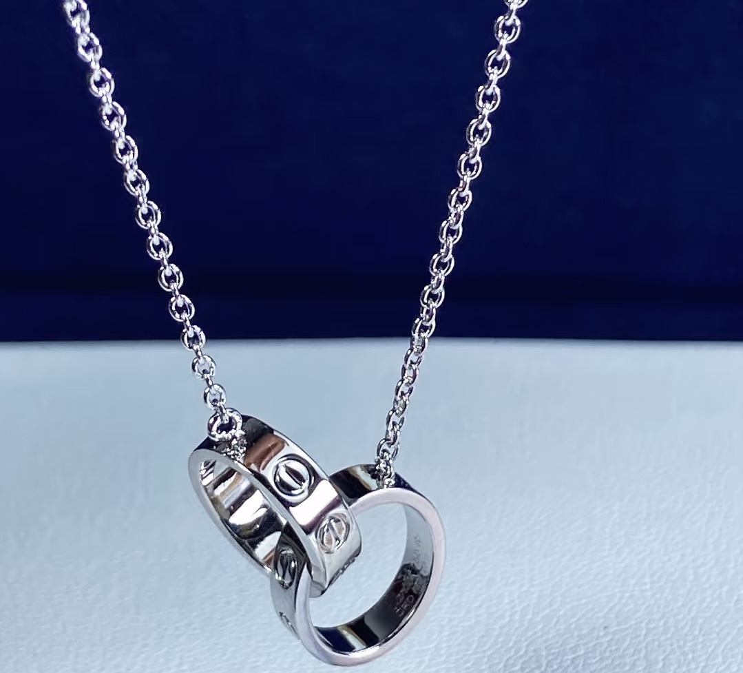 Replica Cartier interlocking love pendant necklace