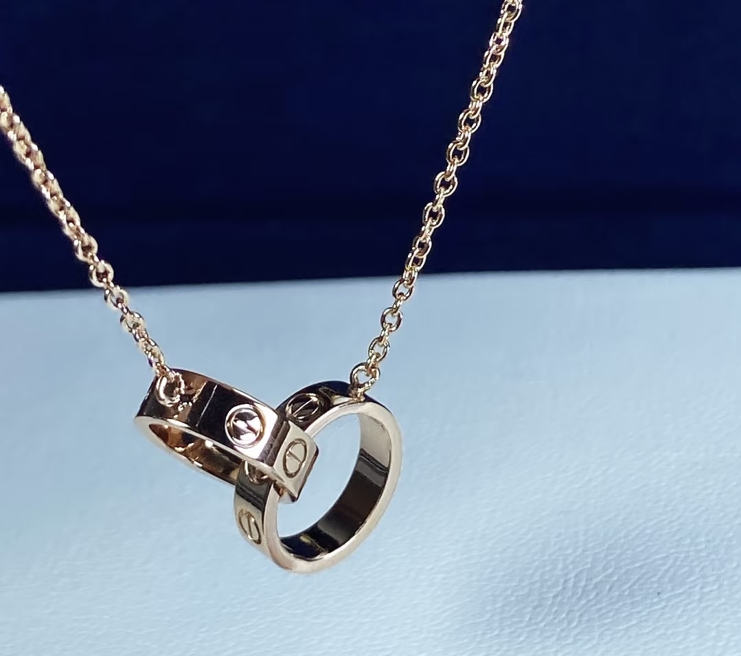 Replica Cartier interlocking love pendant necklace