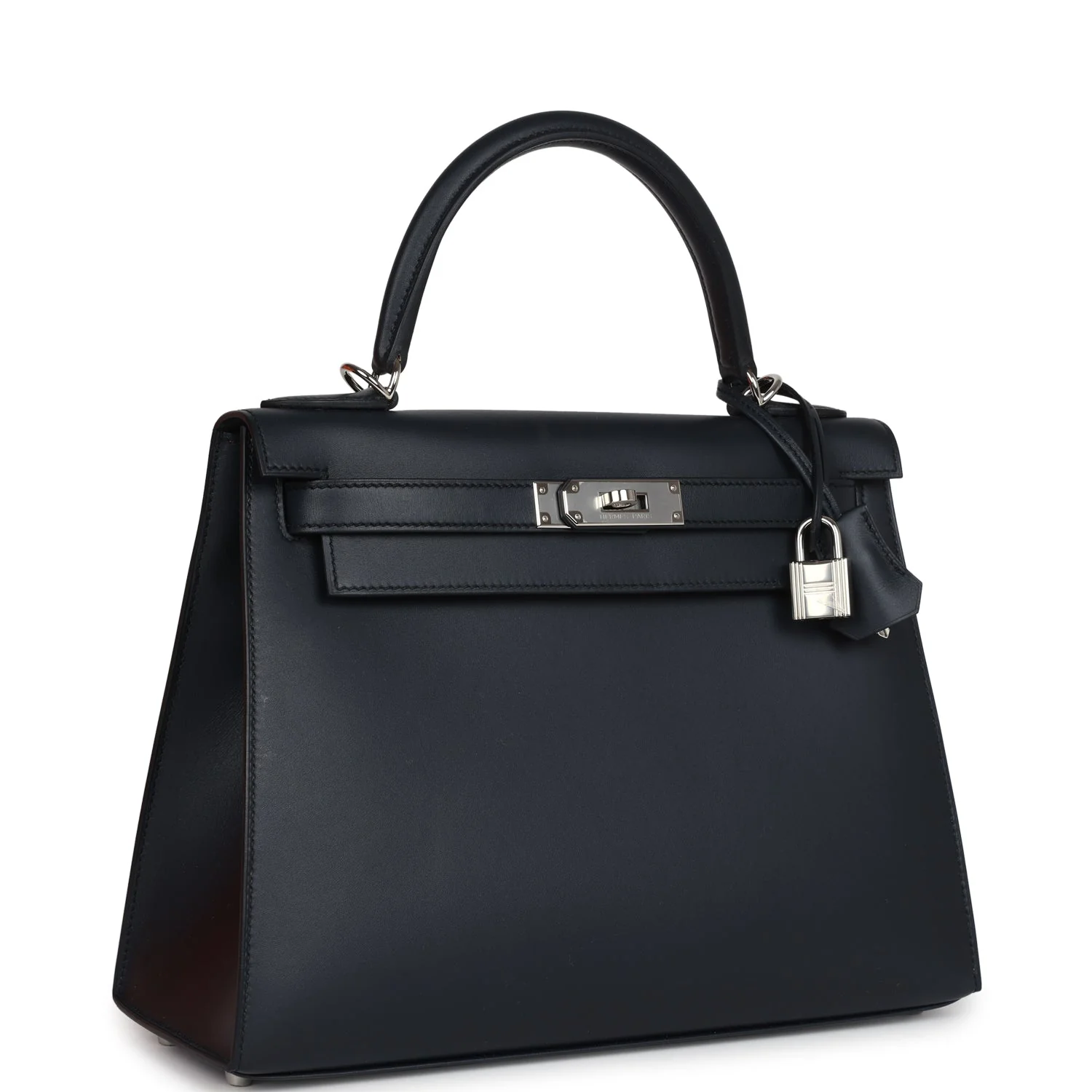 Replicate Hermes Special Order (HSS) Kelly Sellier 28 Bleu Obscur Verso Sombrero Palladium Hardware(1:1 replica)