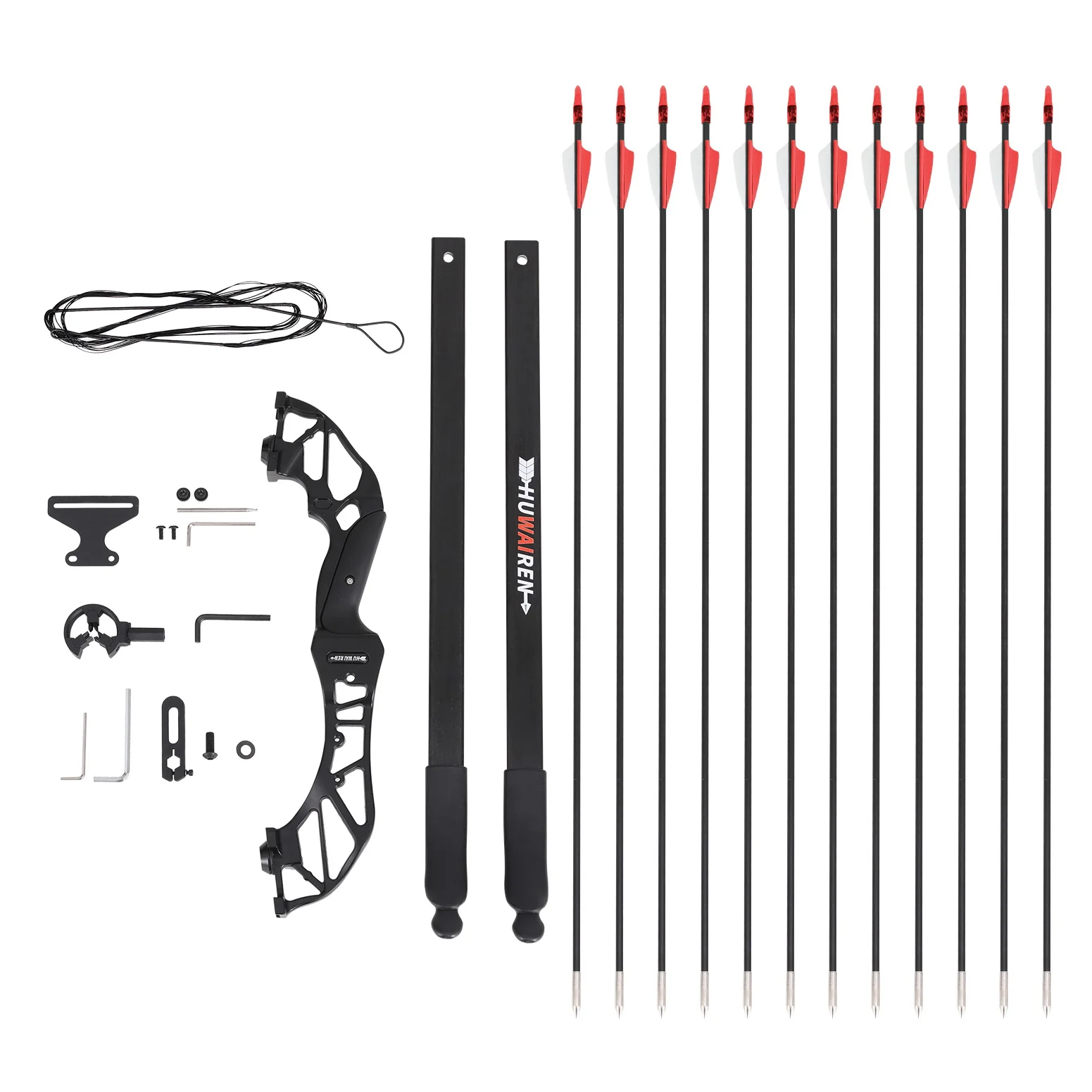 55lbs Recurve Bow Arrow Set, Fiberglass Arrows, Everfit