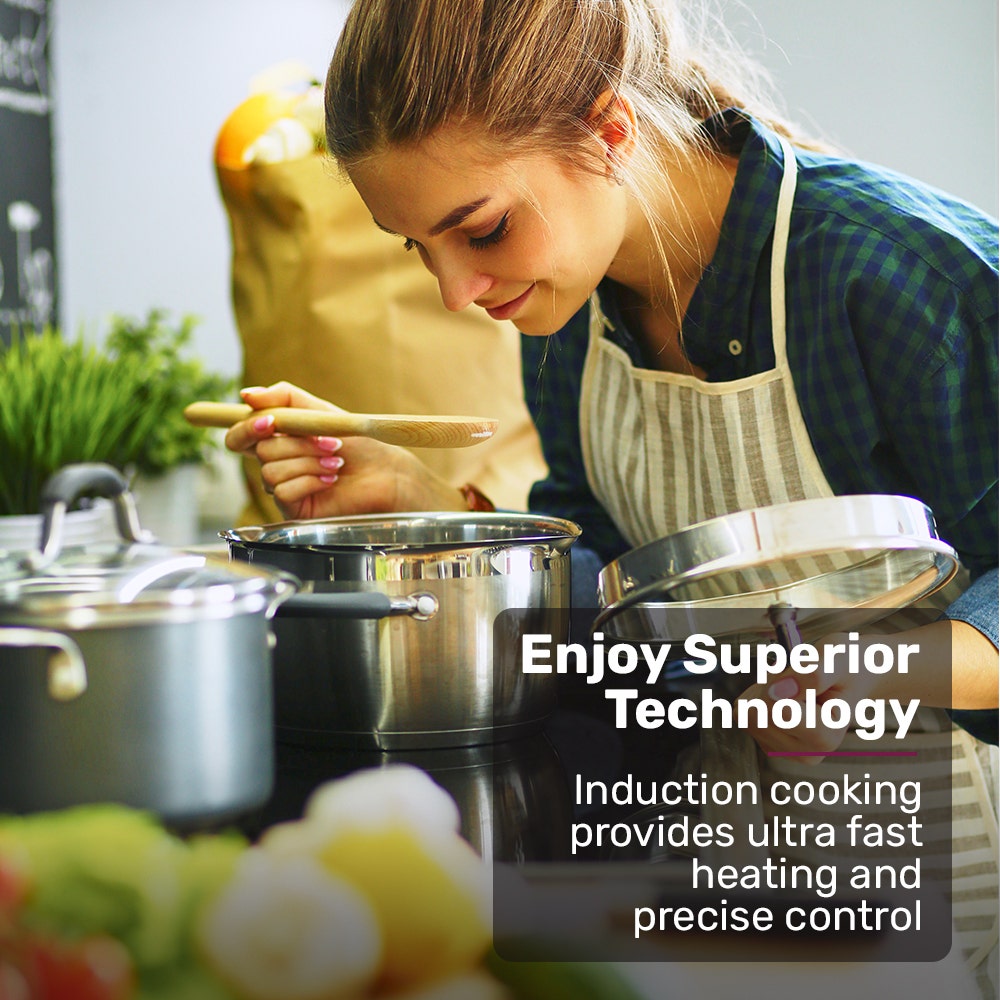 EUROCHEF 30cm 2 Zone Induction Cooktop, 3300W Electric, Touch Controls