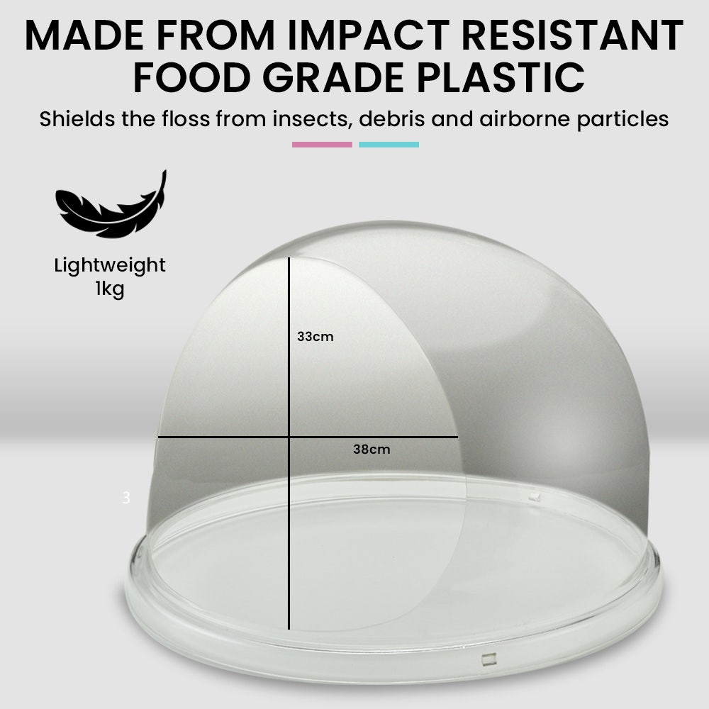 EUROCHEF Commercial Fairy Floss Cotton Candy Maker Machine Bubble Cover 52cm