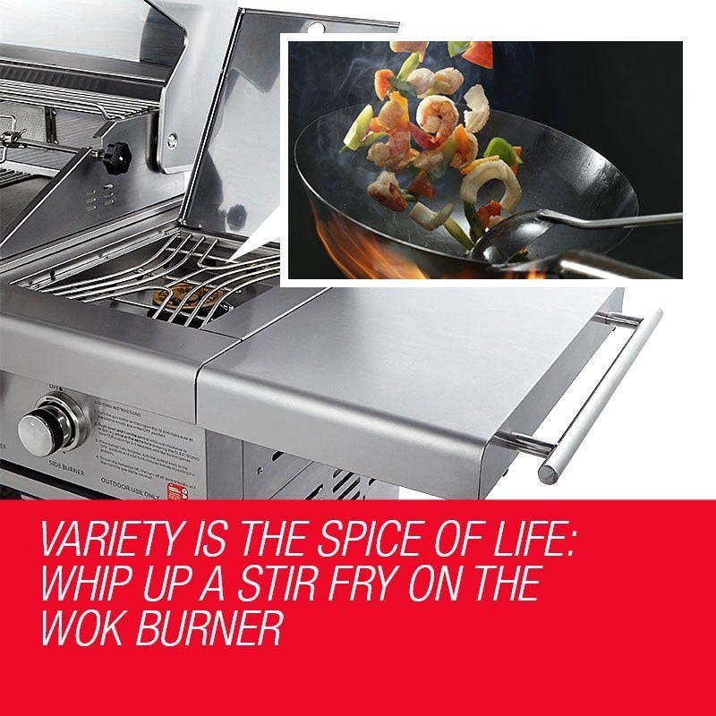 EuroGrille 8 Burner BBQ Outdoor Barbeque Gas Stainless Steel Kitchen