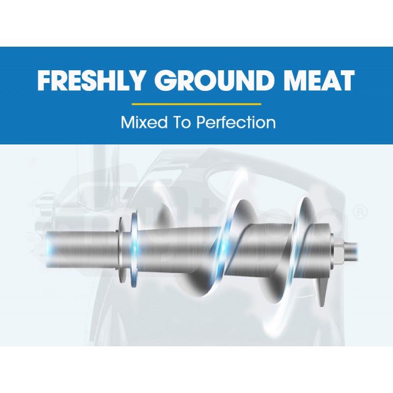 EUROCHEF Electric Meat Grinder, Stainless Steel Mincer Sausage Filler Kibbe Maker, Silver