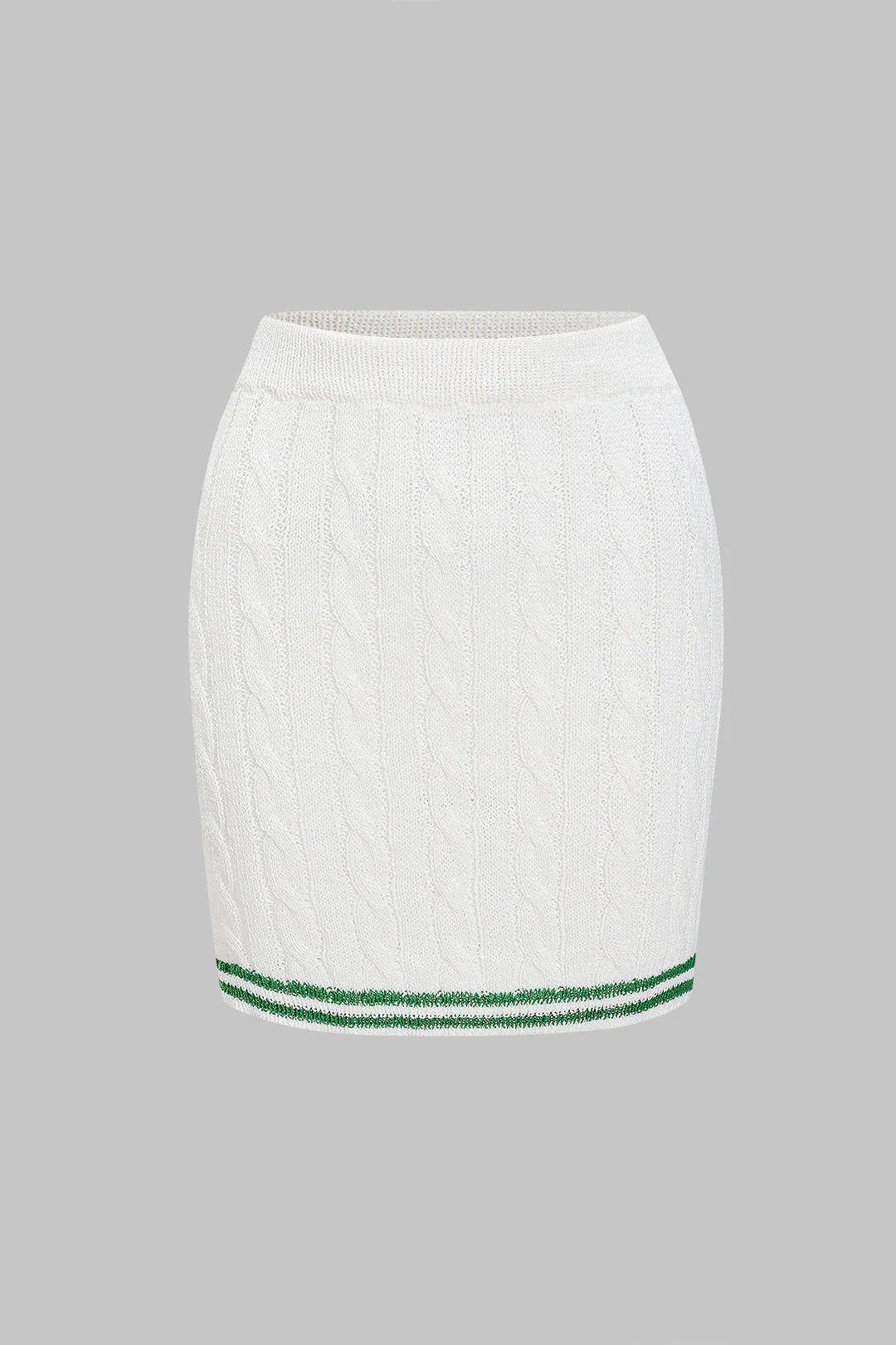 Basic Contrast Knit Skirt