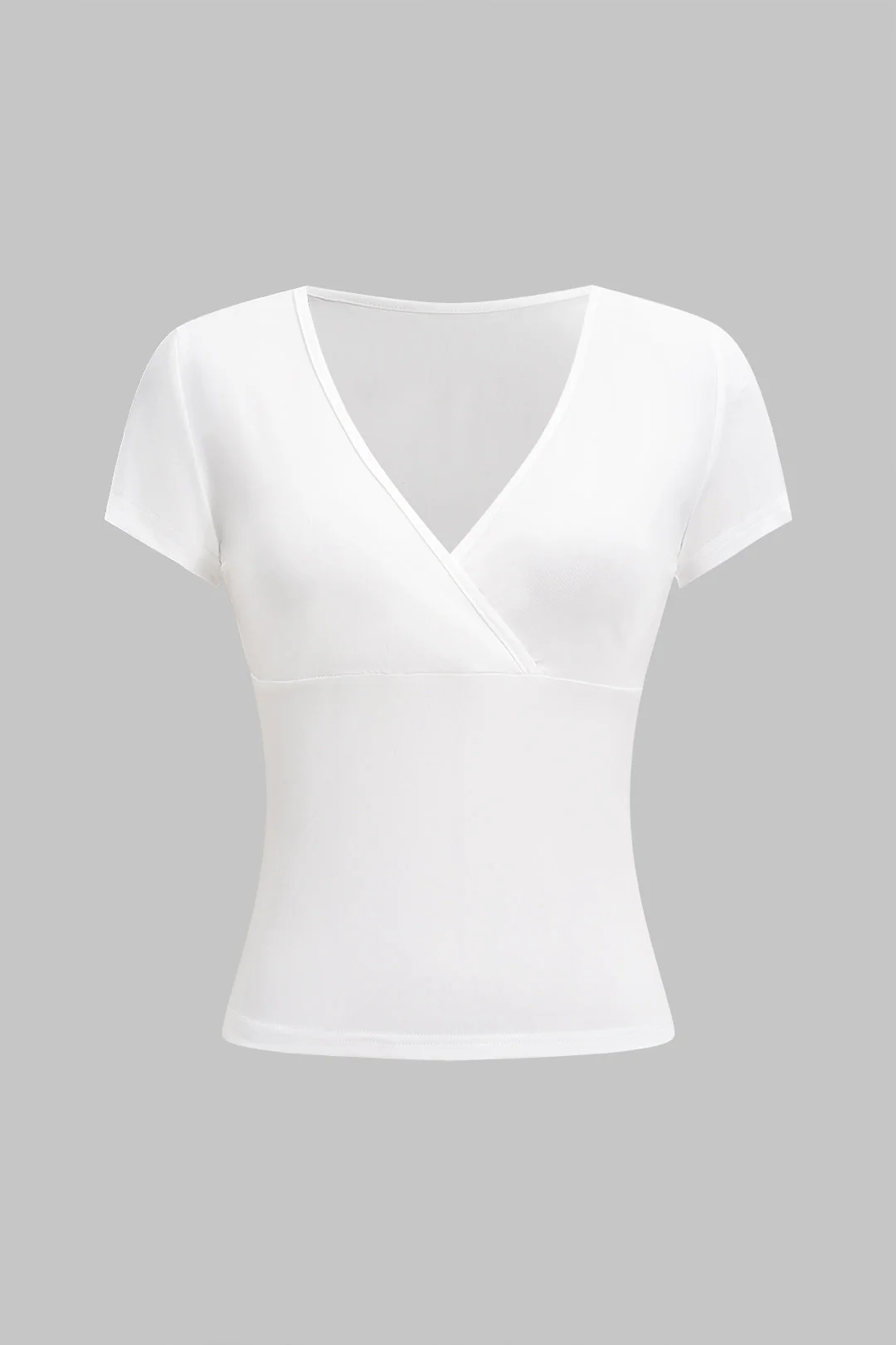 Solid V-Neck Short Sleeve T-Shirt