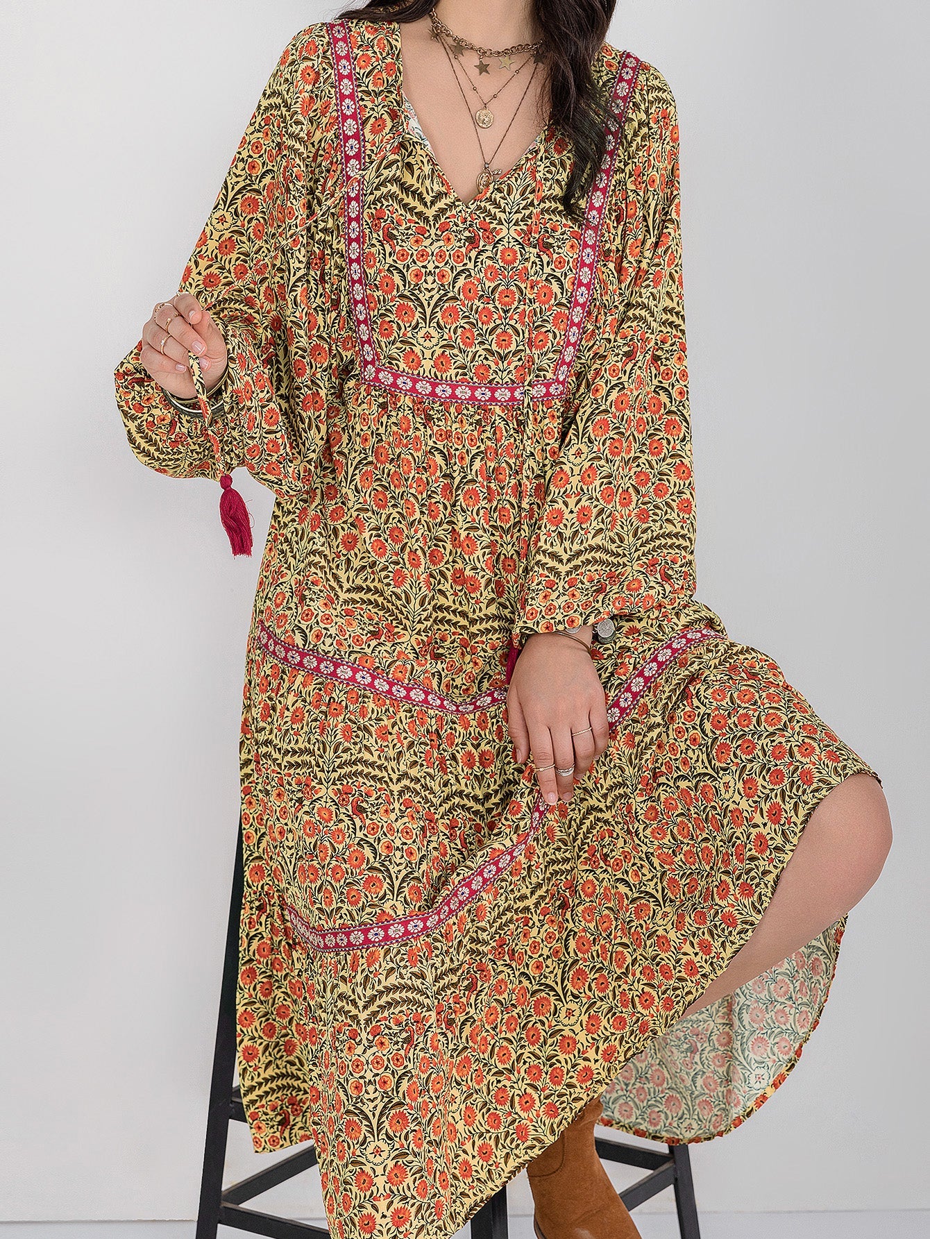 Comfortable Long Tassel Dress Casual Suitable Multiple Occasions