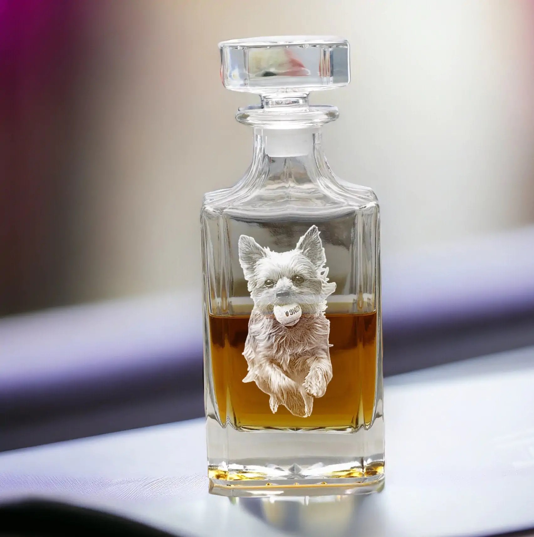 Personalized Photo Etched Decanter �C Engraved Groomsman Gifts & Unique Christmas Presents