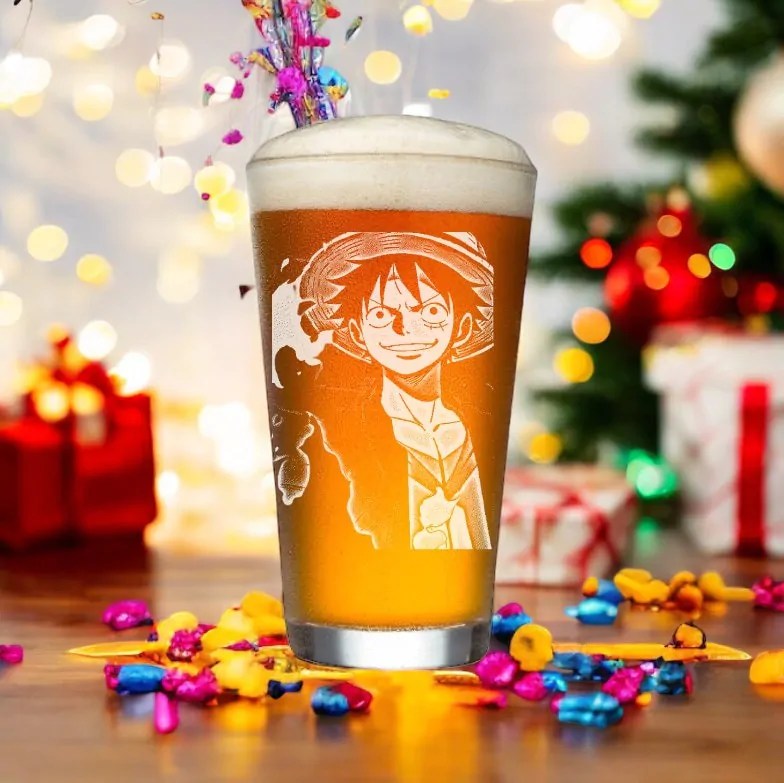 Customized Anime Pint Glass �C Etched Manga Beer Mug & Unique Gift for Otaku Collectors, Anime Christmas Gift