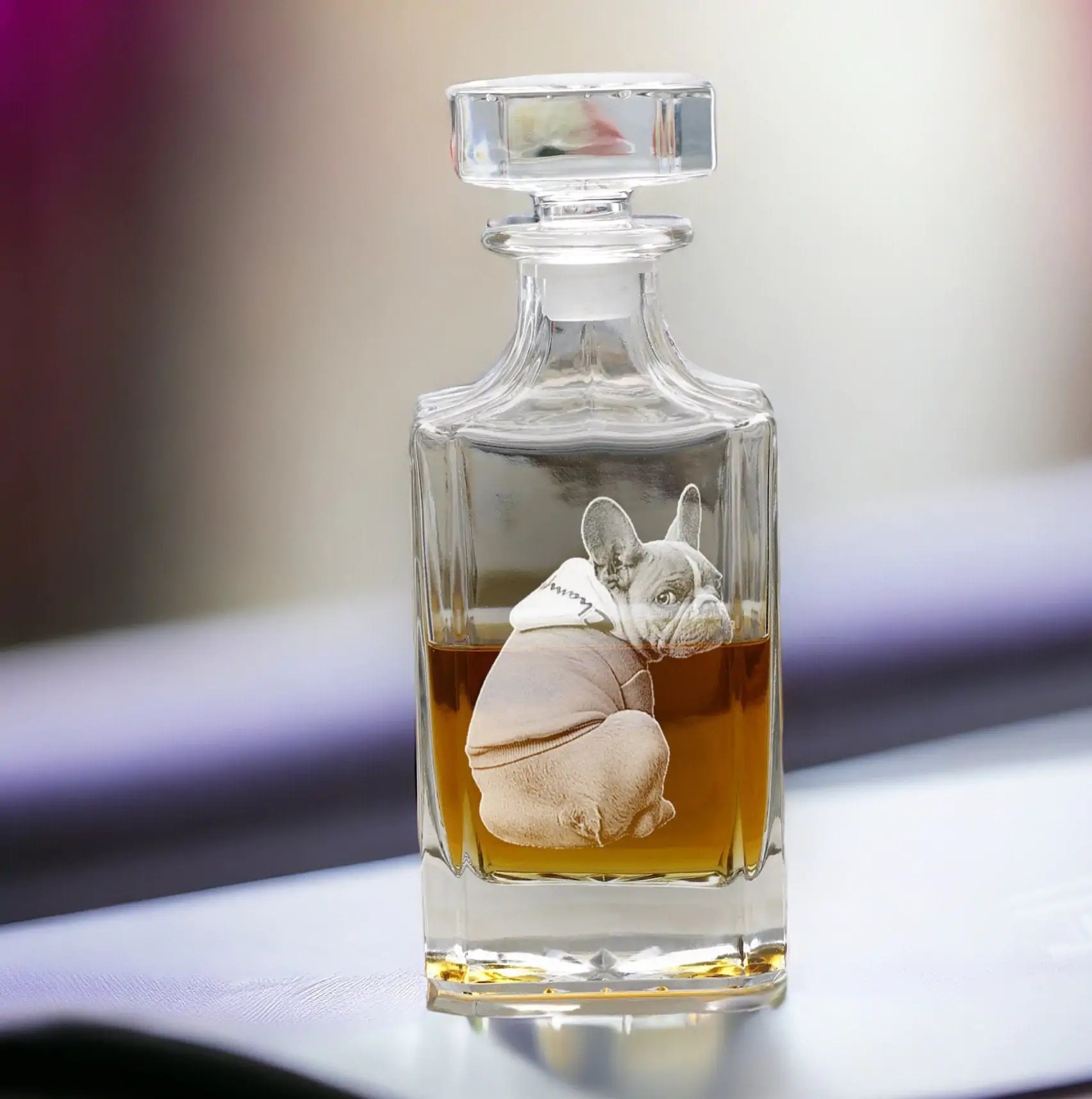 Personalized Photo Etched Decanter �C Engraved Groomsman Gifts & Unique Christmas Presents