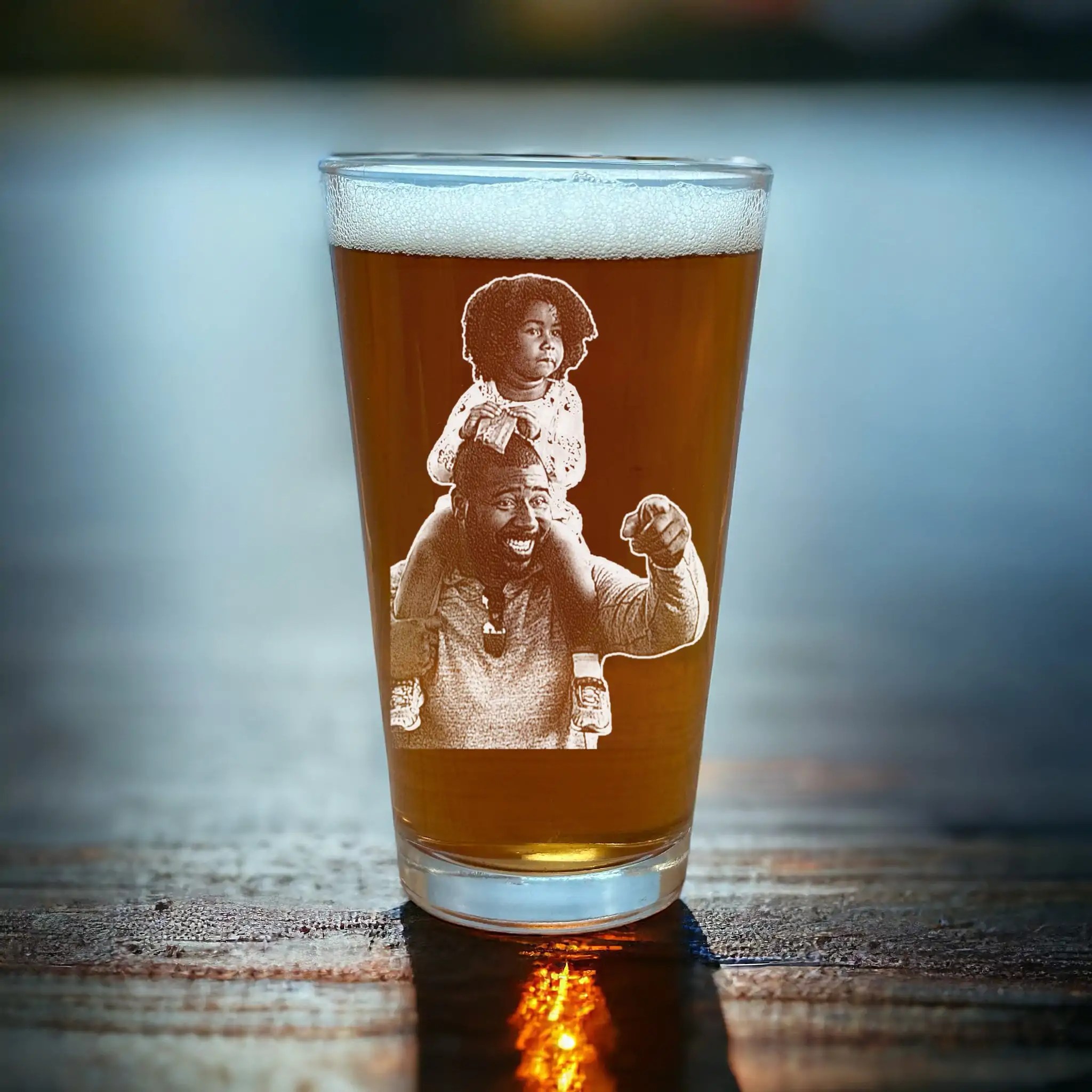 First Christmas as Parents �C Personalized 16oz Beer Pint Glass for New Moms and Dads