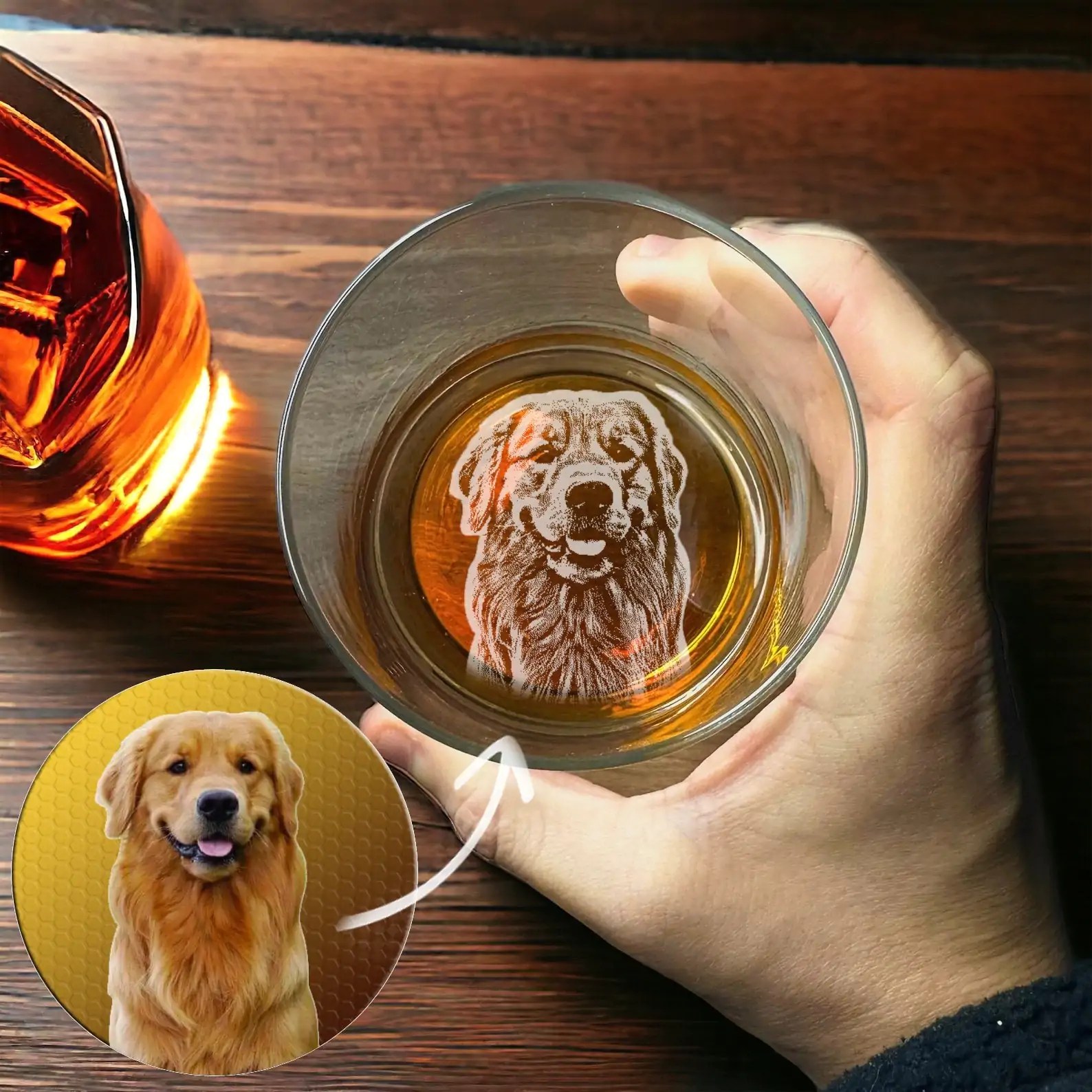 Christmas Custom Dog Photo Engraved Whiskey Glass �C Personalized Gift for Dog Lovers