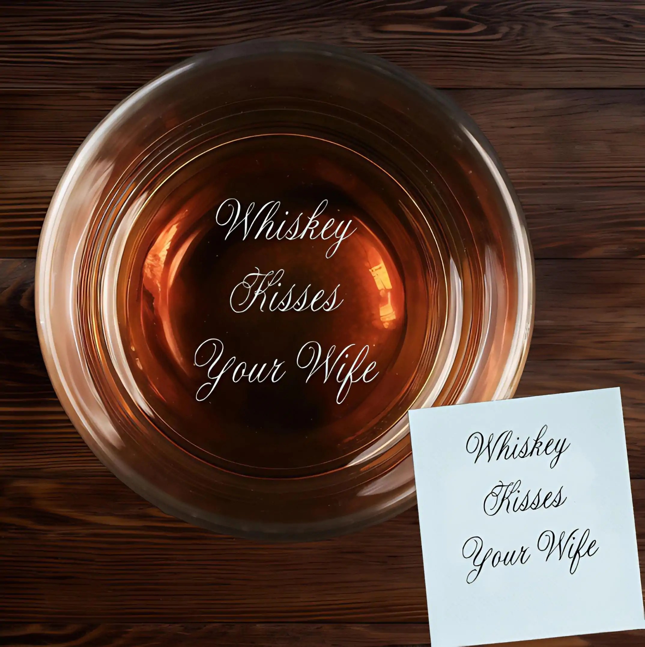 Custom Anniversary Gift for Him with Engraved Bottom Messages Whiskey Glass