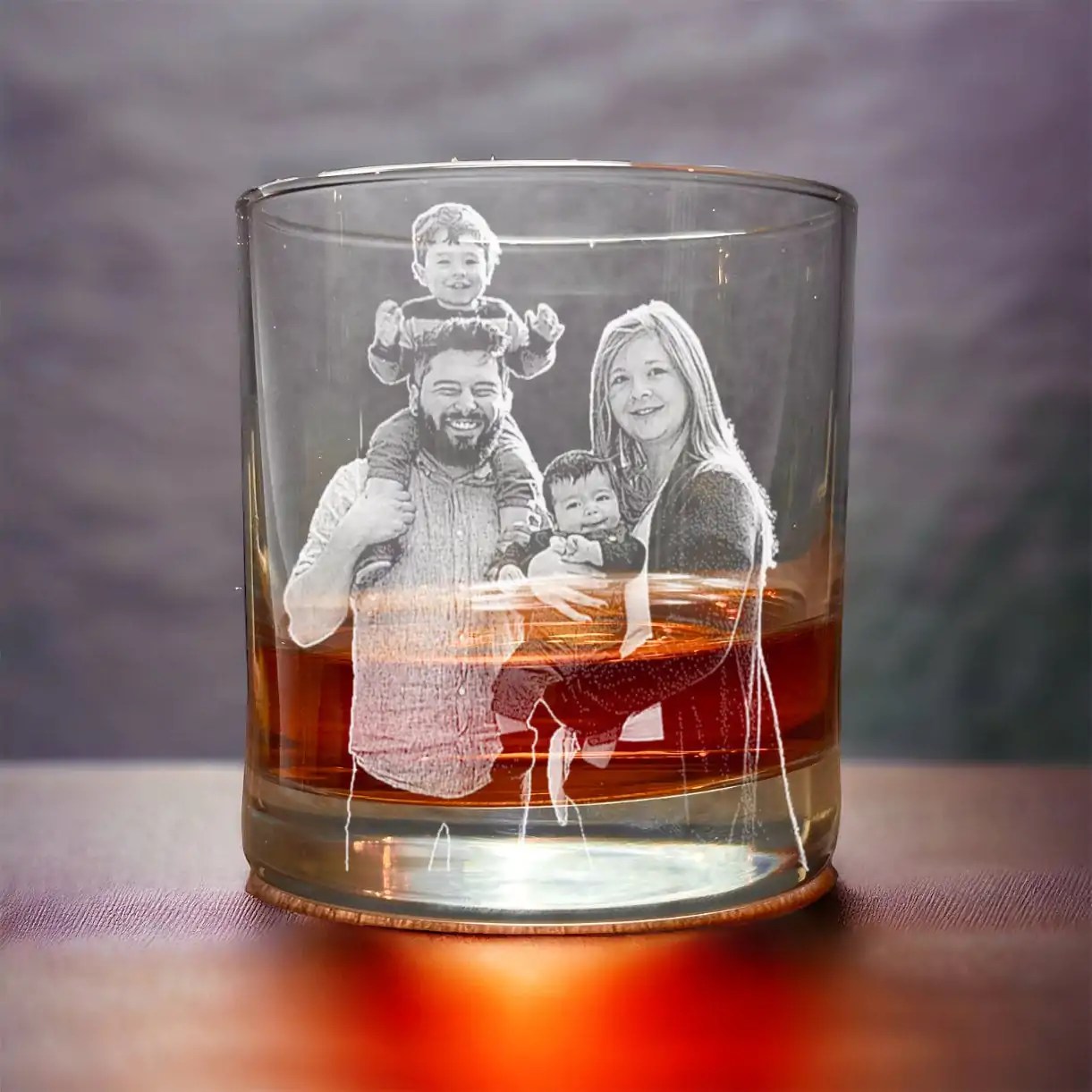Father��s Day Photo Glass- Rocks Glass �C Personalized Glass with your Photo, Photo Whiskey Glass, Etched Whiskey, Amazing Personalized Gift
