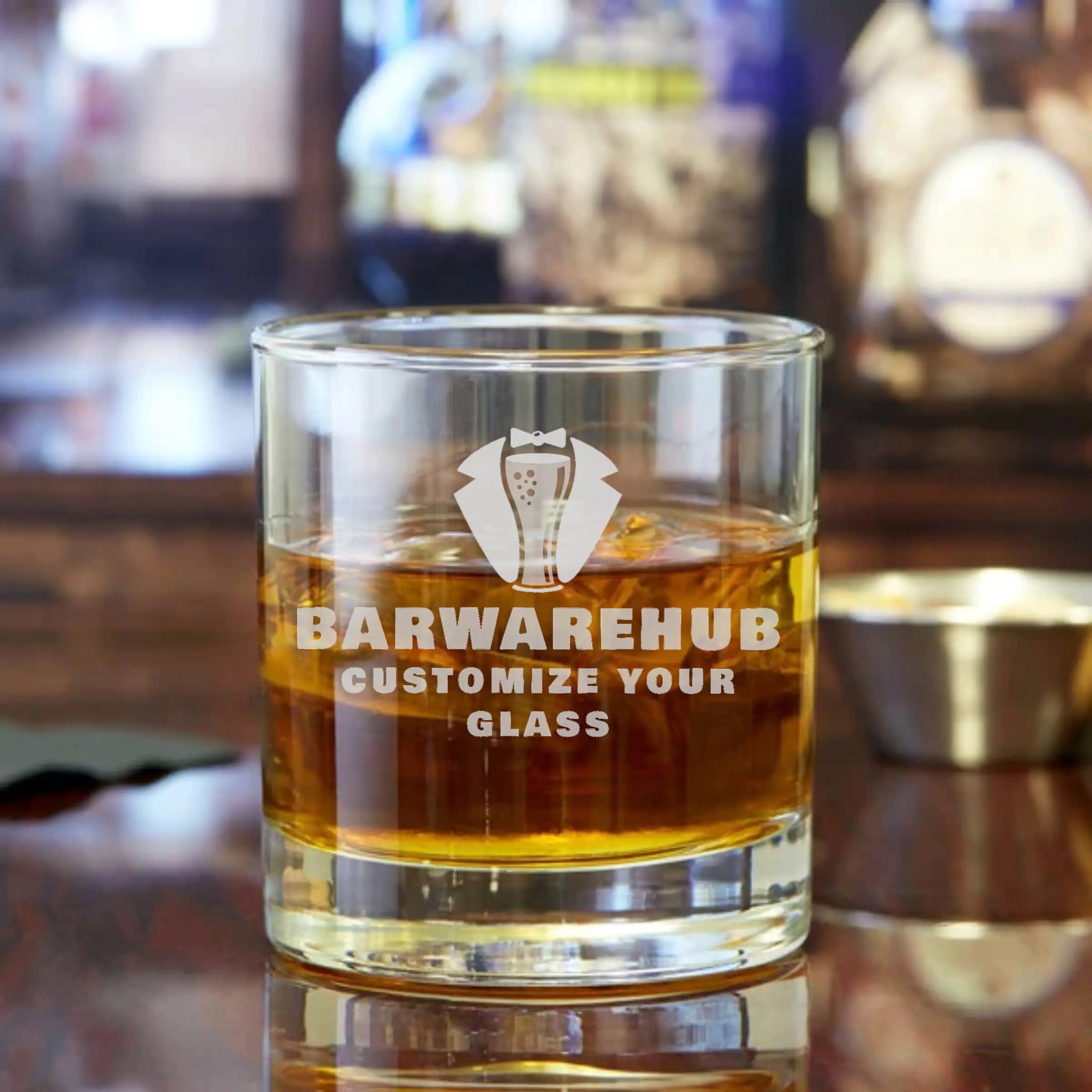 Engraved Whiskey Rocks Bar Glass �C 11 oz Item 102-A/QGE-5535612