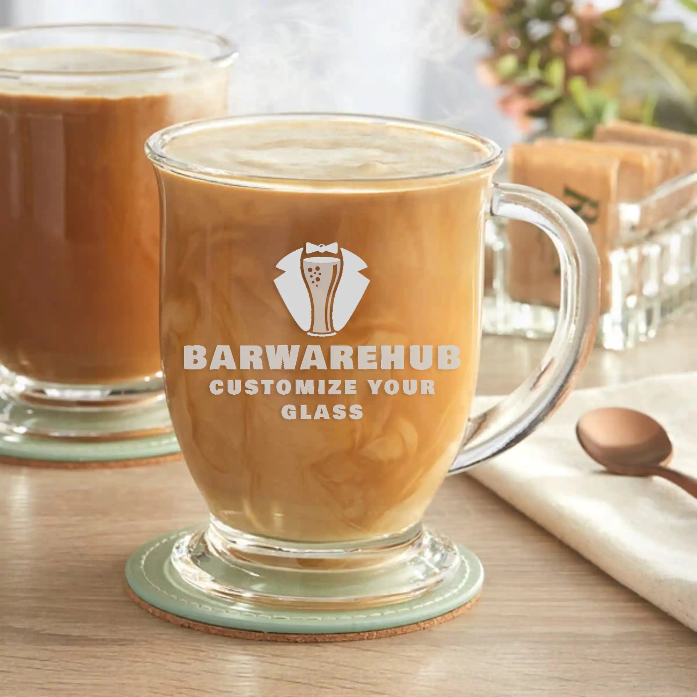 Engraved Glass Coffee Mug-16 oz. Item 5533416