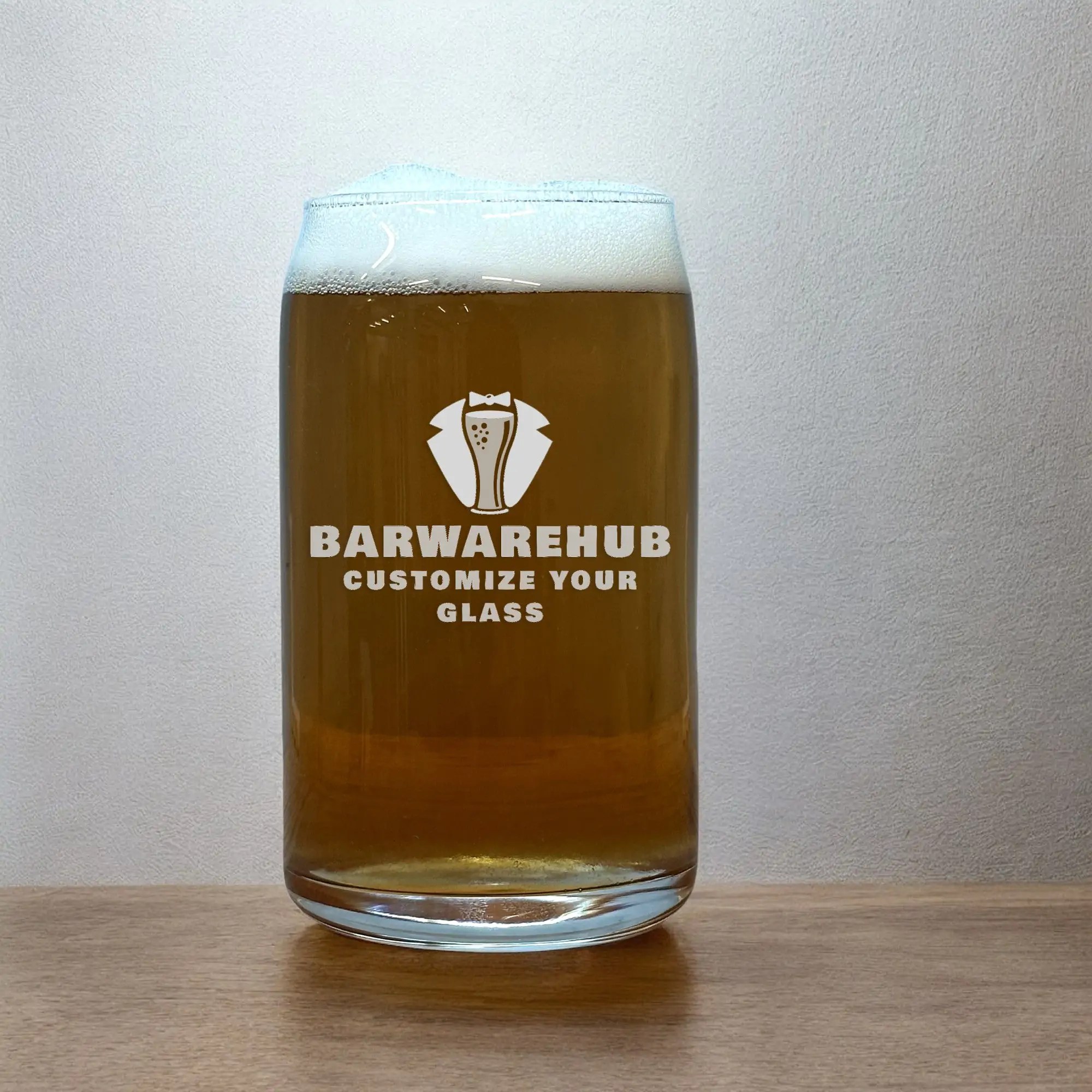 Engraved Glass Can 16 oz �C Item 209