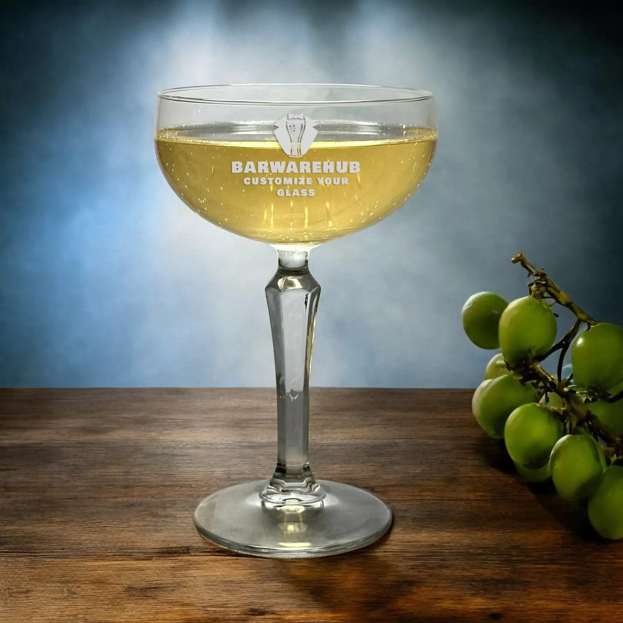 Engraved Retro Champagne or Martini Glass �C 8.25 oz �C Item QGE-499/601602